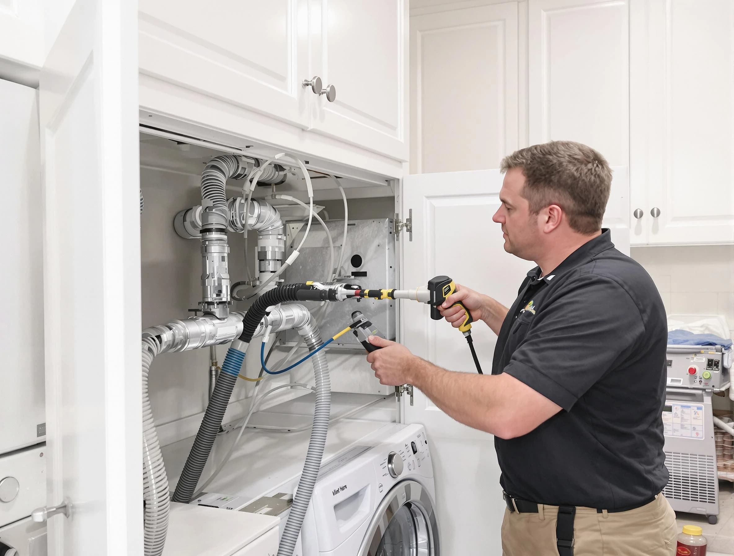 Woods Cross Dryer Vent Cleaning professional removing severe blockage from a clogged dryer vent in Woods Cross