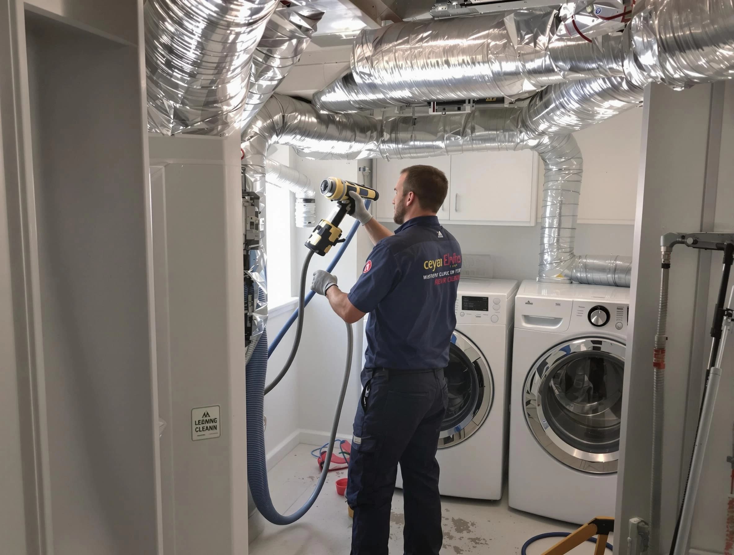 Woods Cross Dryer Vent Cleaning specialist using advanced equipment for thorough duct cleaning in Woods Cross